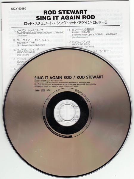 CD & lyric sheet, Stewart, Rod - Sing It Again Rod +5